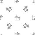 Wind power plant pattern seamless vector Royalty Free Stock Photo