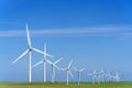 wind power plant and windmill turbine farm in san francisco Royalty Free Stock Photo