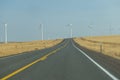 Wind power plants in the desert Royalty Free Stock Photo