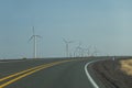 Wind power plants in the desert Royalty Free Stock Photo