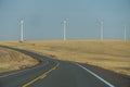 Wind power plants in the desert Royalty Free Stock Photo