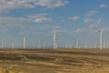 Wind powerplants in the Gobi desert, Gansu province, Chi Royalty Free Stock Photo