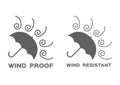 Wind proof and resistant icon vector