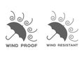 Wind proof and resistant icon vector Royalty Free Stock Photo