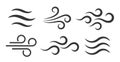 Wind puff icons, breeze symbol