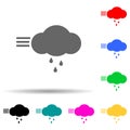 wind and rain cloud multi color style icon. Simple thin line, outline vector of web icons for ui and ux, website or mobile