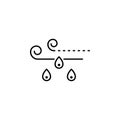 wind with rain icon. Element of drip watering icon for mobile concept and web apps. Thin line wind with rain icon can be used for Royalty Free Stock Photo