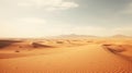 The wind raises the dust in Wadi Rum, Sahara or Arabian desert. Generative AI