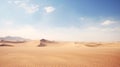 The wind raises the dust in Wadi Rum, Sahara or Arabian desert. Generative AI