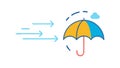 Wind-Resistant Umbrella Movement Vector Icon, vector design Generative AI Royalty Free Stock Photo