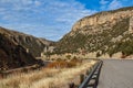 Autumn View along US 20 North on the Wind River Canyon Scenic Byway in Wyoming. Royalty Free Stock Photo