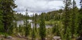 Wind River Range, Rocky Mountains, Wyoming, views from backpacking hiking trail to Titcomb Basin from Elkhart Park Trailhead going Royalty Free Stock Photo