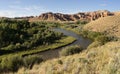 Wind River Winds Through Rugged Landscape Western Wyoming USA