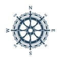 Wind rose and helm wheel.