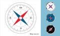 Wind rose high quality icon. Compass vectori