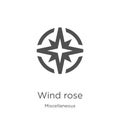 wind rose icon vector from miscellaneous collection. Thin line wind rose outline icon vector illustration. Outline, thin line wind Royalty Free Stock Photo