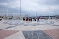 Wind rose on the pavement in Lisbon, Portugal Royalty Free Stock Photo