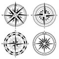 Wind rose retro design vector collection. Royalty Free Stock Photo