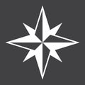 Wind rose solid icon, navigation and travel Royalty Free Stock Photo