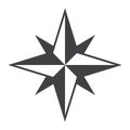 Wind rose solid icon, navigation and travel Royalty Free Stock Photo