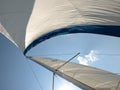 Wind in sails on sailboat