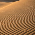 Wind-sculpted sand dunes with rhythmic, parallel Royalty Free Stock Photo