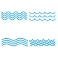 Wind Sign Black Thin Line Icon Set Include of Storm, Wave, Flowing and Swirl. Vector illustration of Icons Royalty Free Stock Photo