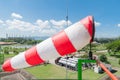 Wind sock, Air field direction and wind speed sign and force Royalty Free Stock Photo