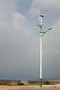 Wind and Solar Powered Street Light Royalty Free Stock Photo