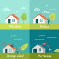 Wind Strength Levels. Windless Breeze Hurricane. Royalty Free Stock Photo