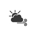 Wind, sun and cloud. Icon. Weather glyph vector illustration Royalty Free Stock Photo