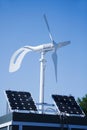 Wind and Sun Power Generator. Compact portable device. House power station Royalty Free Stock Photo