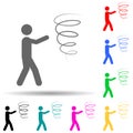 Wind, super power multi color style icon. Simple glyph, flat of special human powerful icons for ui and ux, website or