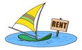 Wind surf rent isolated vector