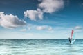 Wind surfer on a calm ocean at the North Sea Royalty Free Stock Photo