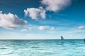 Wind surfer on a calm ocean at the North Sea Royalty Free Stock Photo