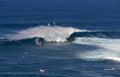 Wind surfer at Peahi or Jaws surf break, Maui, Hawaii, USA