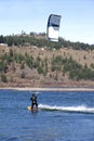 Wind surfer riding the wind, Hood river OR. Royalty Free Stock Photo