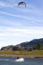 Wind surfer riding the wind, Hood river OR. Royalty Free Stock Photo