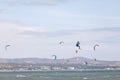 Wind surfer surf in sea a beach in Nam Tien, Vietnam Royalty Free Stock Photo