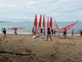 Wind surfers` competition