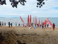 Wind surfers` competition