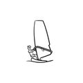 Wind surfing hand drawn sketch icon. Royalty Free Stock Photo