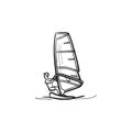 Wind surfing hand drawn sketch icon. Royalty Free Stock Photo