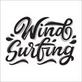 Wind surfing lettering logo