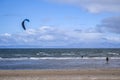 Wind surfing on a Scottish Beach on the West Coast of Scotland