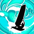 Wind surfing vector Royalty Free Stock Photo