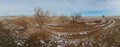 Frigid Cold Winter Grasslands Covered in Snow in Colorado