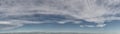 Wind swept high altitude clouds panorama Royalty Free Stock Photo