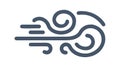 Wind Swirl Outline Icon, Air Movement Weather Element Vector, vector design Generative AI Royalty Free Stock Photo